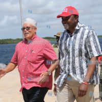 Deputy Prime Minister Uhuru Kenyatta with Fisheries Development Assistant Minister Abu Chiaba