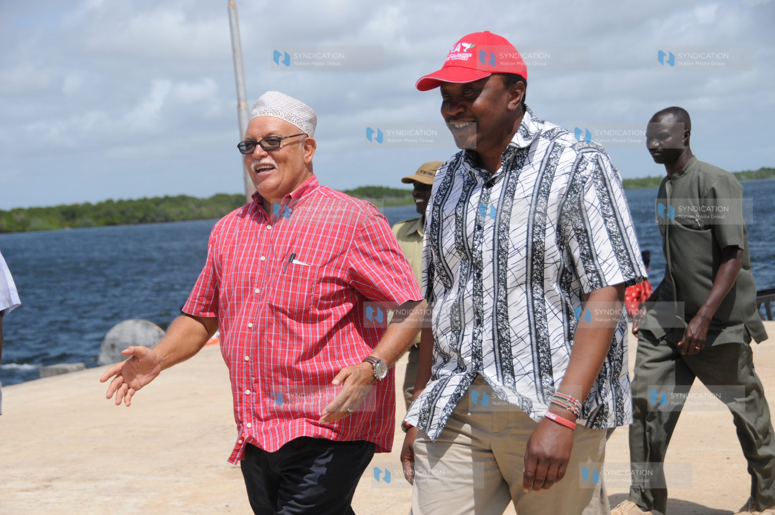 Deputy Prime Minister Uhuru Kenyatta with Fisheries Development Assistant Minister Abu Chiaba