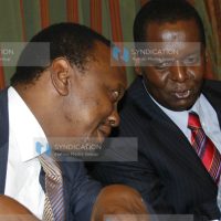 Trade Minister Amos Kimunya and the Finance Minister Uhuru Kenyatta