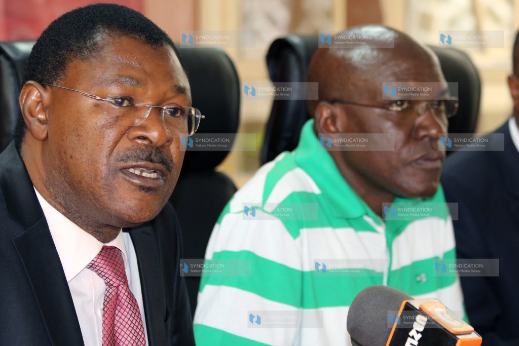 Senator Moses Wetangula of Bungoma and Senator Boni Khalwale
