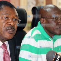 Senator Moses Wetangula of Bungoma and Senator Boni Khalwale
