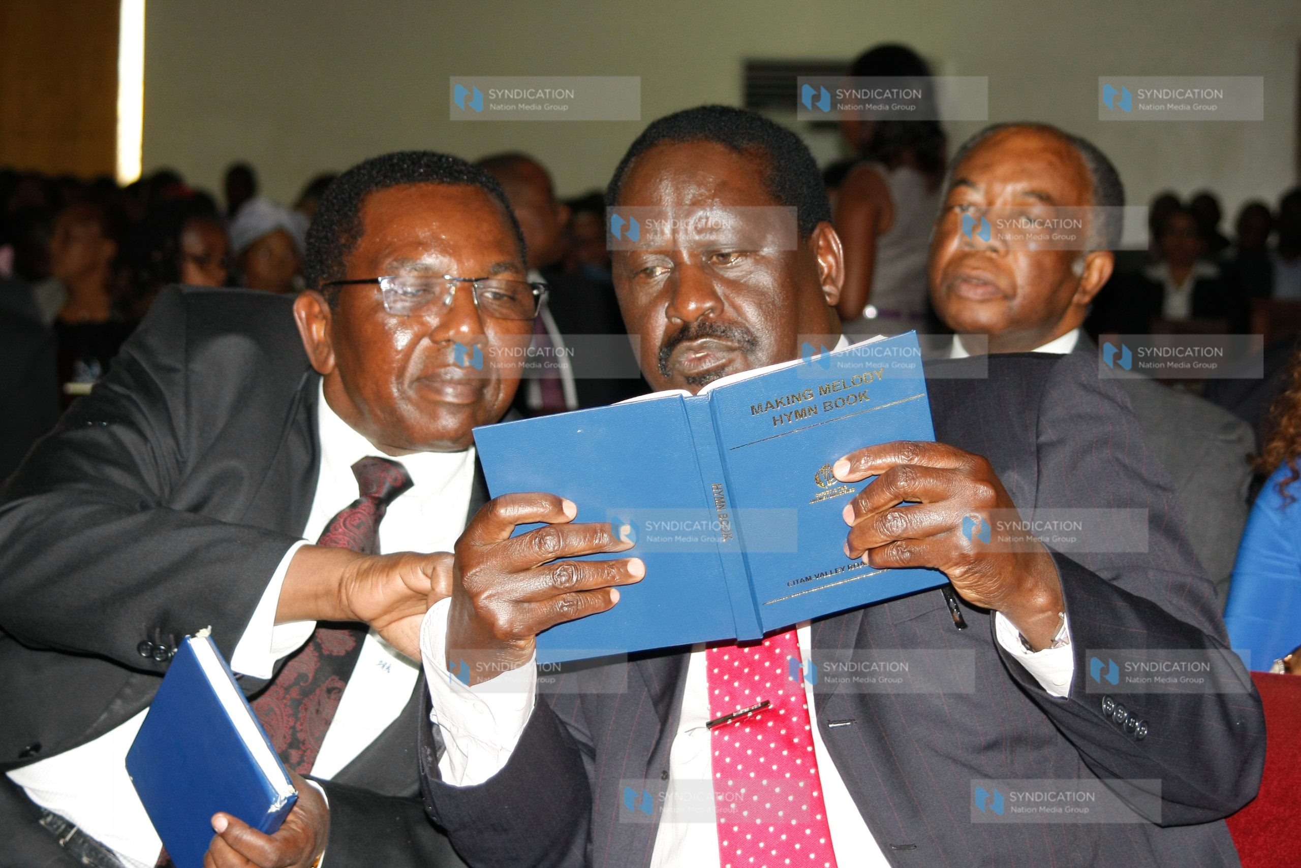 CORD leader Raila Odinga with Kenya Forest Service Chairman Peter Kirigua