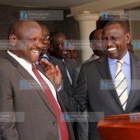 Deputy President William Ruto with Council of Governors Chairman Isaac Ruto