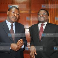 Bungoma Senator Moses Wetangula with his lawyer James Orengo