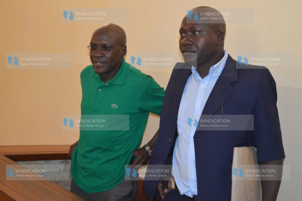 Senator of Kakamega Boni Khalwale and his personal bodyguard Washingtone Shivo