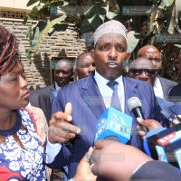Aden Duale leads other Jubilee MPs into parliament chambers for special sitting