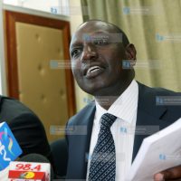 Cabinet Minister William Ruto addressing a news conference