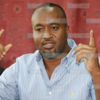 Kisauni MP Ali Hassan Joho addressing a press conference