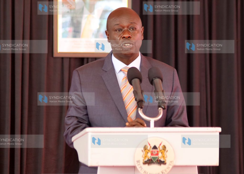 Deputy President Rigathi Gachagua addressing participants