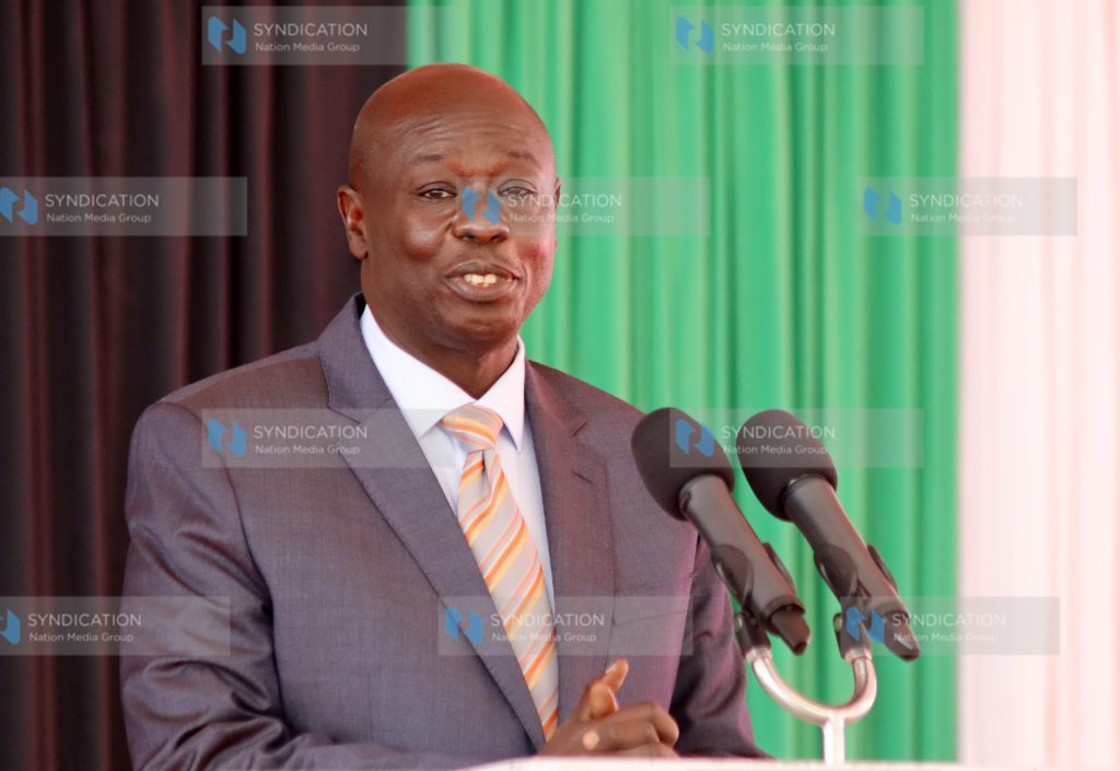 Deputy President Rigathi Gachagua addressing participants