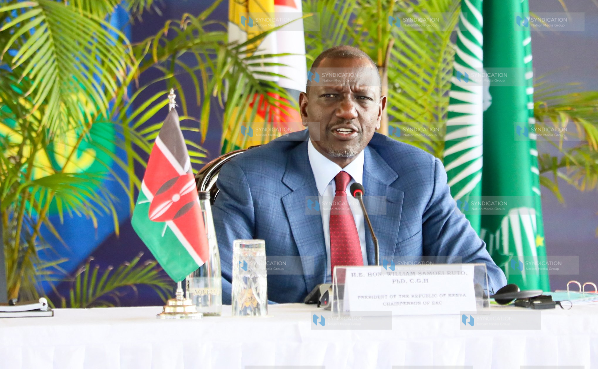 William Samoei Ruto speaks during a meeting