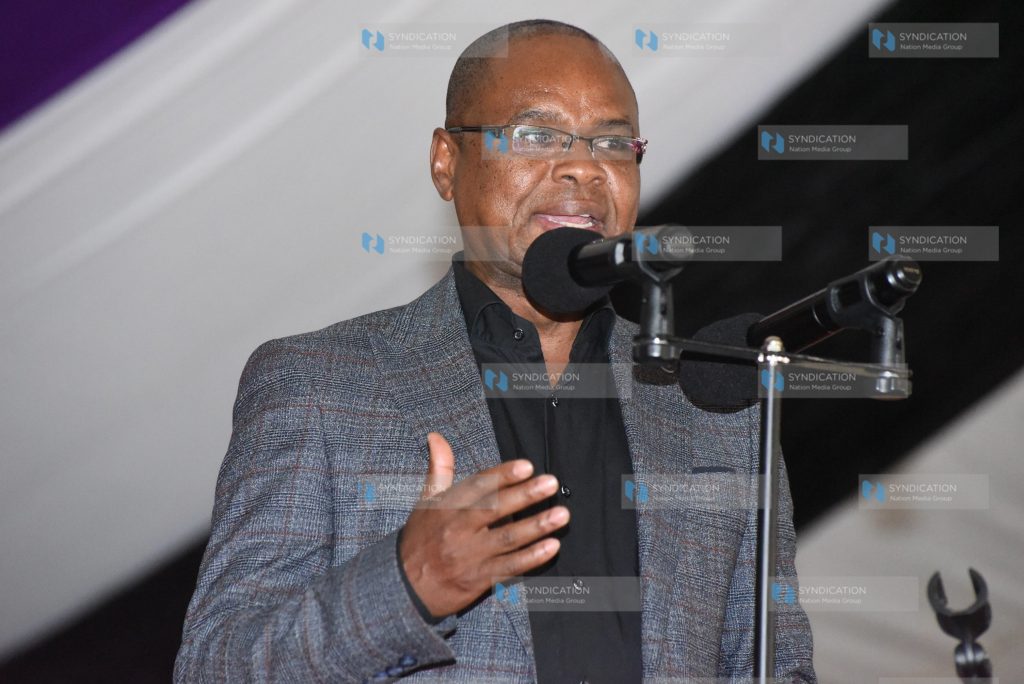 Senate Speaker Amason Kingi during a burial service