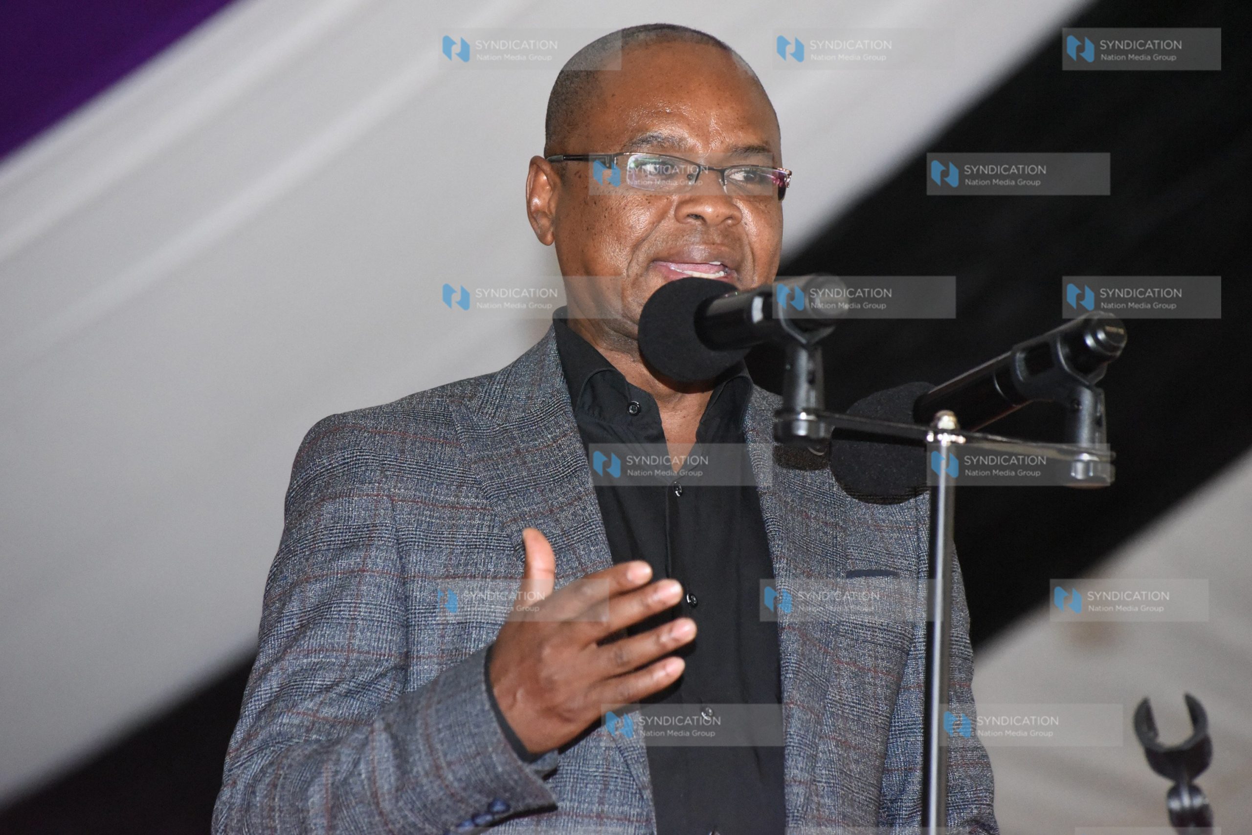 Senate Speaker Amason Kingi during a burial service