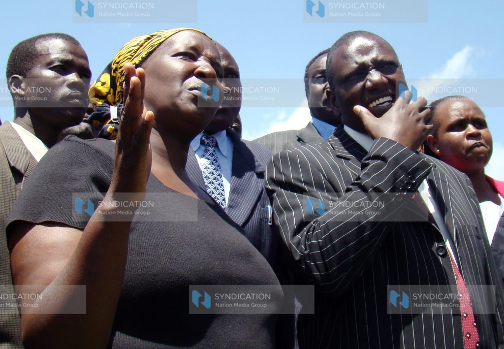 Co-operative Development Assistant Minister Linah Kilimo and Agriculture Minister William Ruto