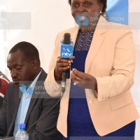 Uasin Gishu Senator Prof. Margaret Kamar, accompanied by Tarakwa Ward MCA Patrick Bundotich