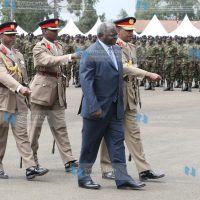 President Mwai Kibaki inspecting a guard of honor