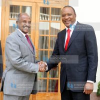 President Uhuru Kenyatta meets Mr. Yameni Gebreab, Special Adviser to President Isaias Afwerki of Eritrea