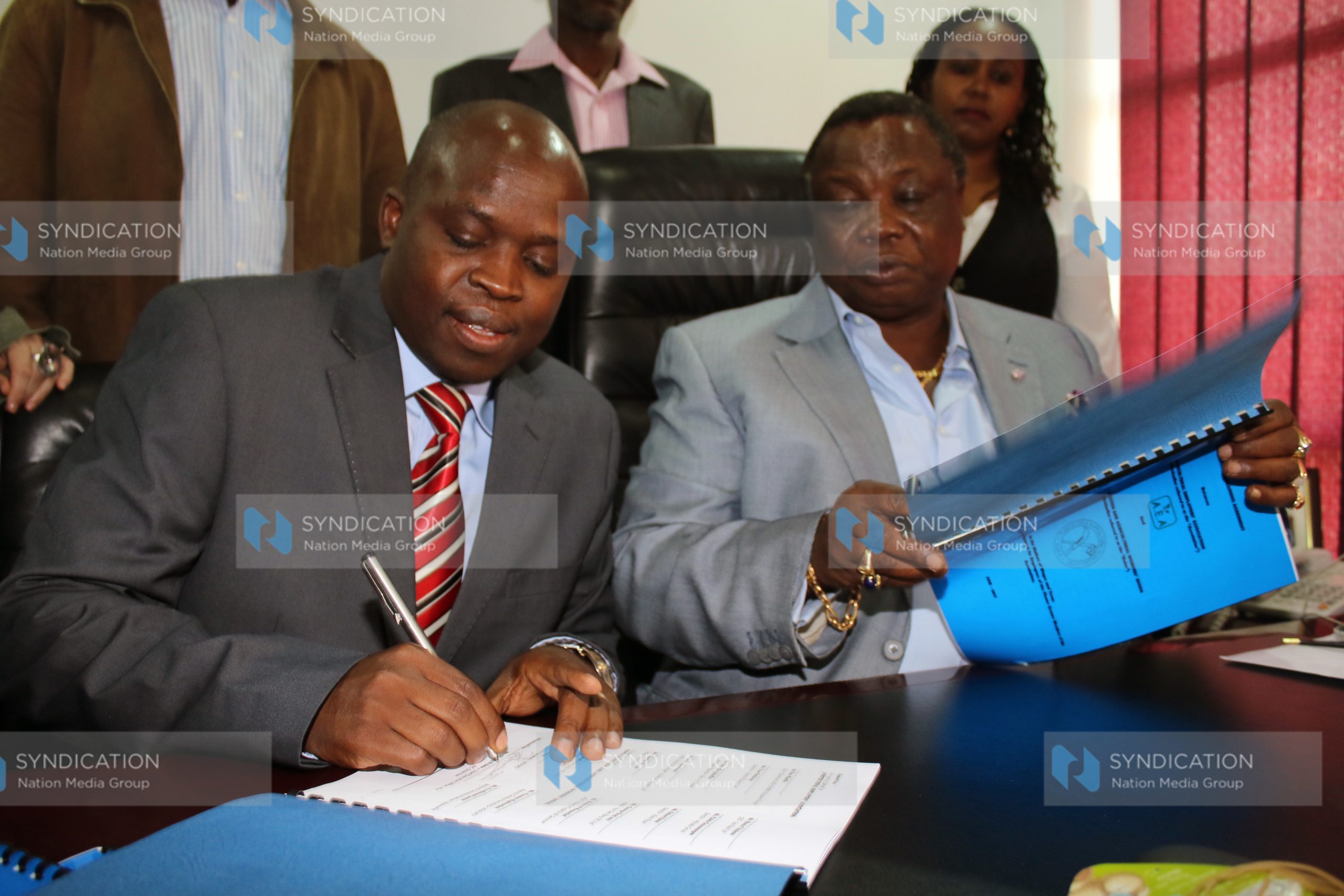 COTU Secretary General Francis Atwoli with CEO Agricultural Employers Association Mr. Wesley Siele