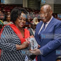 Suba North MP Millie Odhiambo and Former National Assembly Speaker Francis Ole Kaparo