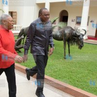 President Uhuru Kenyatta with legendary jazz musician Hugh Masekela