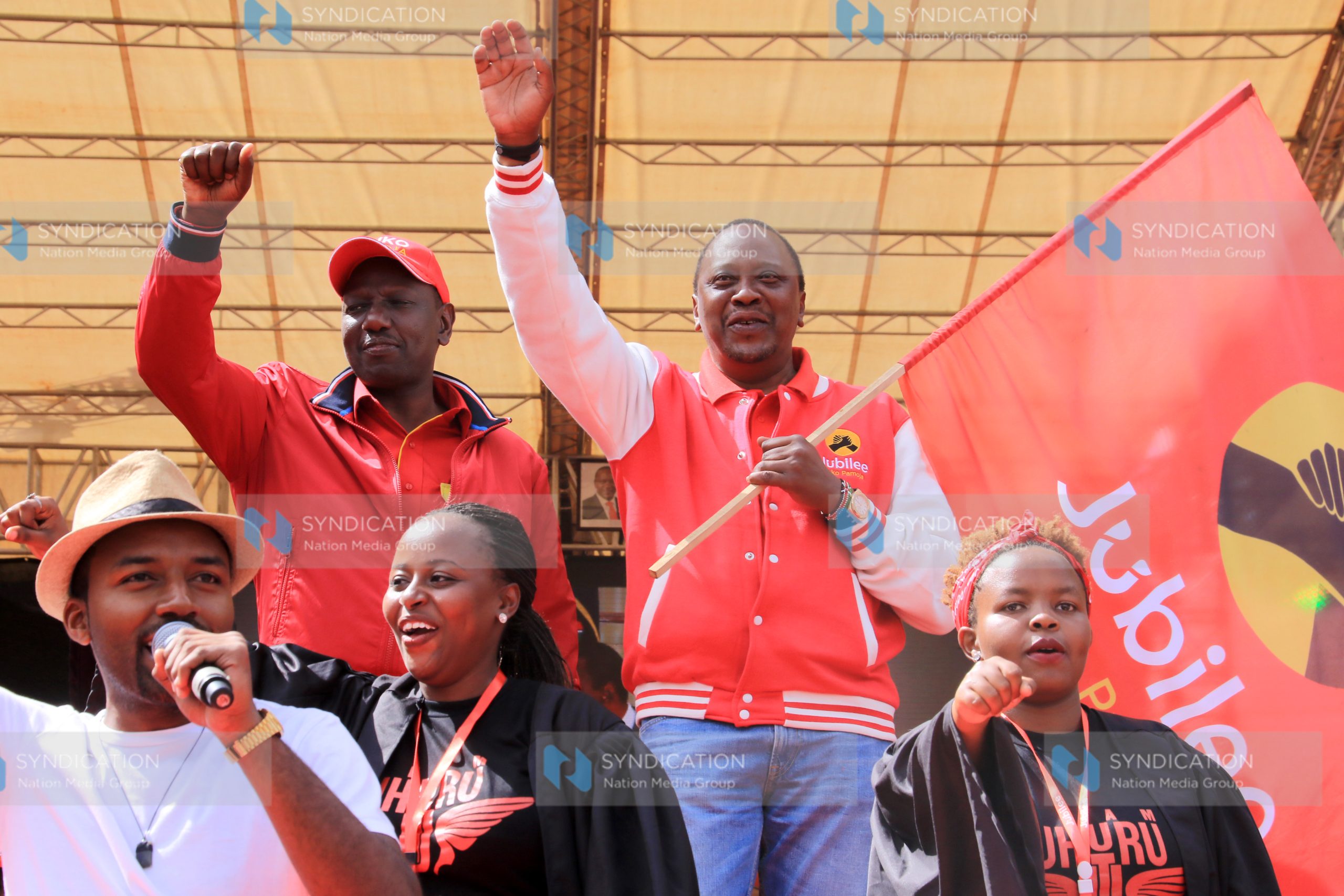 President Uhuru Kenyatta and his Deputy William Ruto during formation of Jubilee Party
