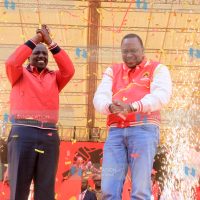 President Uhuru Kenyatta and his Deputy William Ruto during formation of Jubilee Party