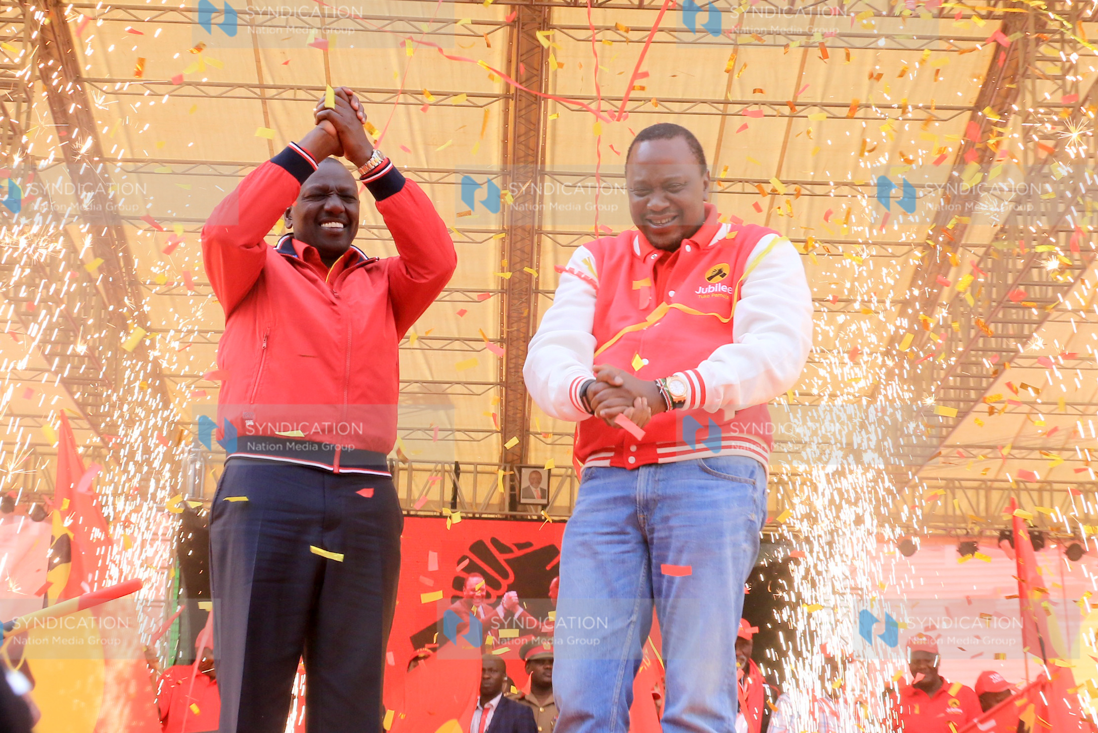 President Uhuru Kenyatta and his Deputy William Ruto during formation of Jubilee Party