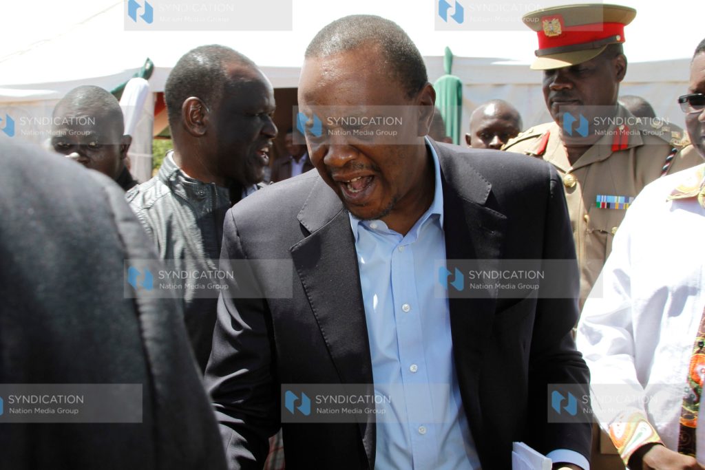 President Uhuru Kenyatta greets Member of Parliament and Senate of Jubilee Alliance