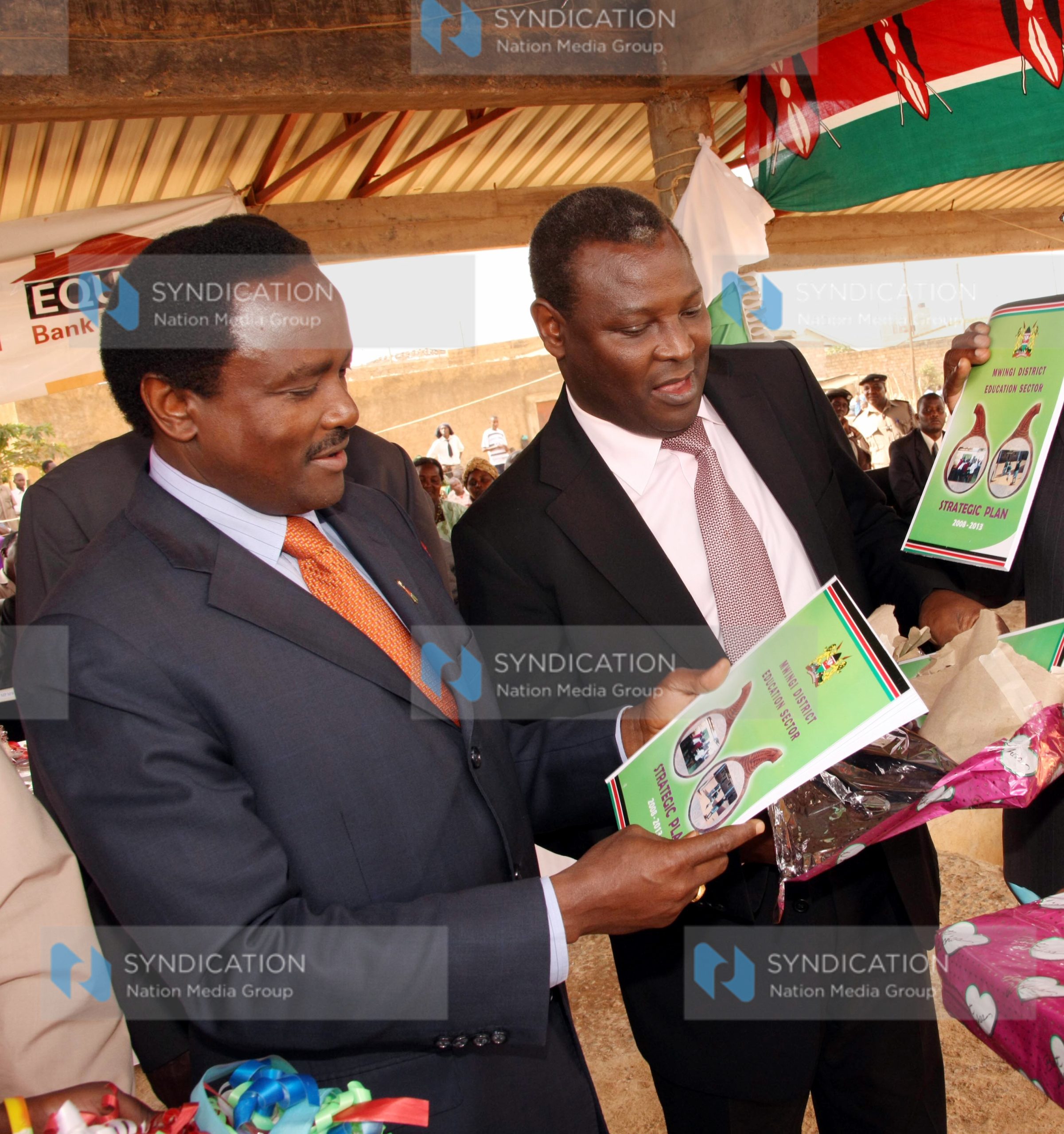 Kalonzo Musyoka with Dr. James Mwangi the CEO. Equity Bank
