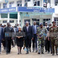 President Uhuru Kenyatta accompanied by his deputy William Ruto