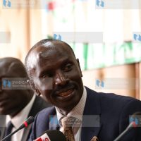 KNUT secretary general Wilson Sossion during a media briefing