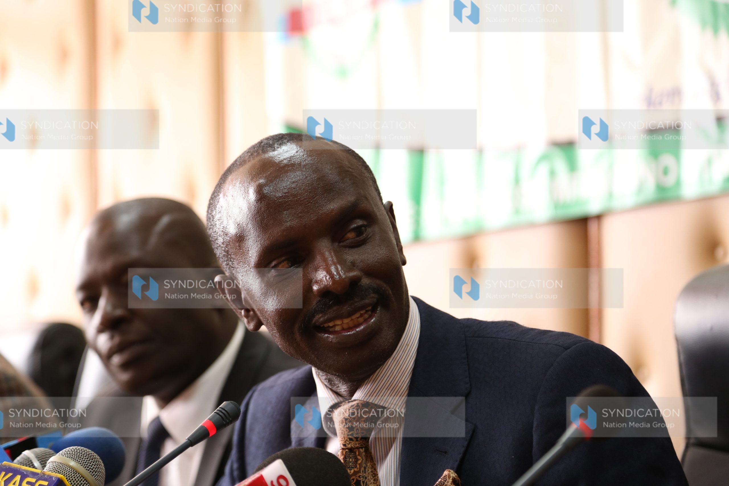 KNUT secretary general Wilson Sossion during a media briefing