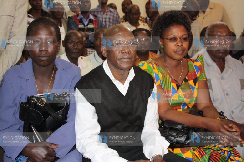 Ikolomani MP Dr. Boni Khalwale and wives Adelide Shikanga and Josephine Khalwale