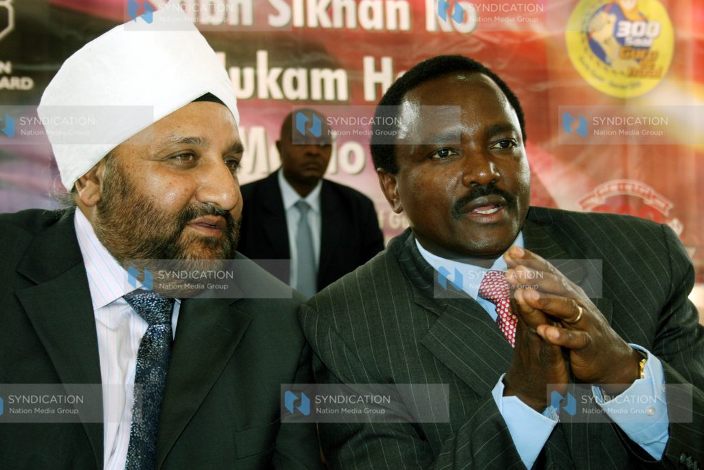 Vice President Kalonzo Musyoka with Chairman East African Ramgahia Board Mr. Manjit Singh Sethi