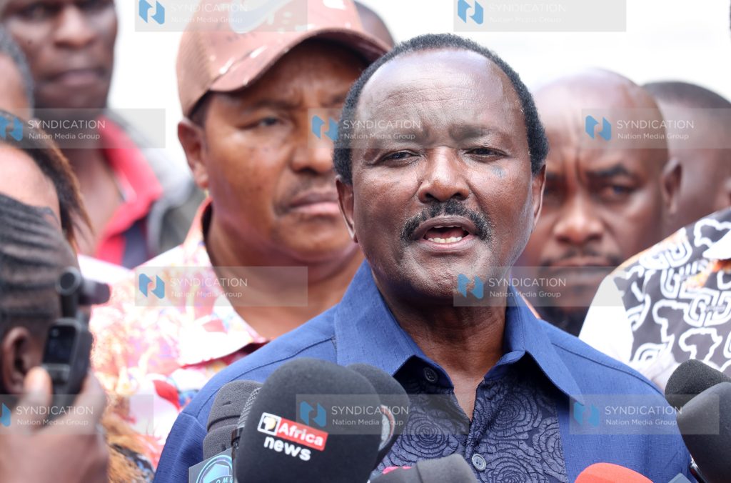 Wiper Party leader Kalonzo Musyoka addressing journalists