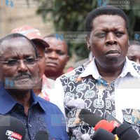 Addressing journalists on abductions at Nairobi City Mortuary