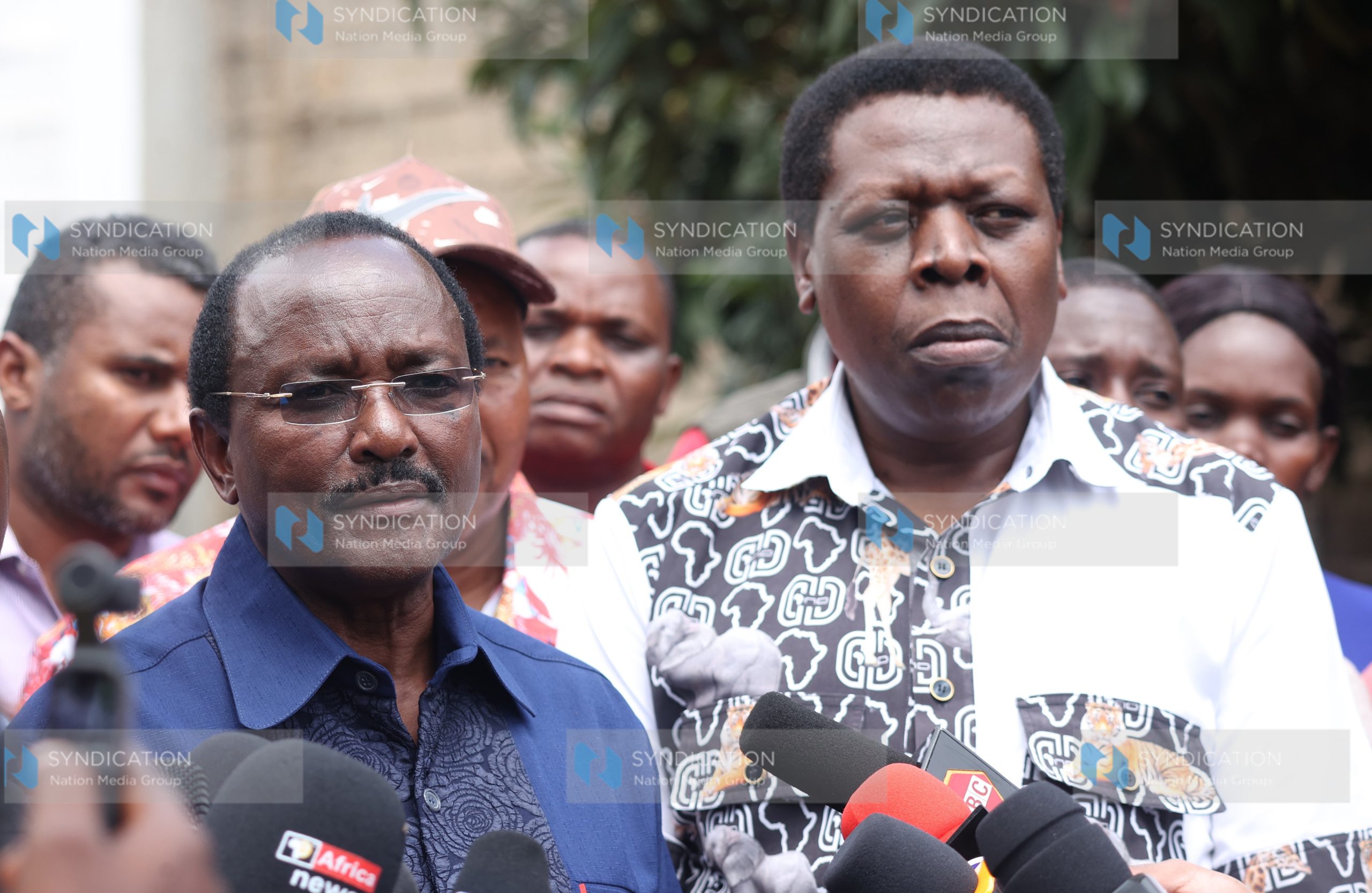 Addressing journalists on abductions at Nairobi City Mortuary