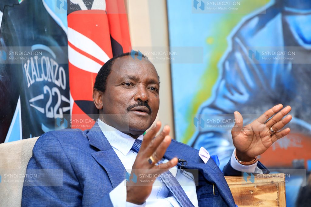 Wiper Party leader Kalonzo Musyoka during interview