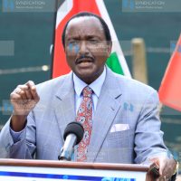 Kalonzo Musyoka address the media