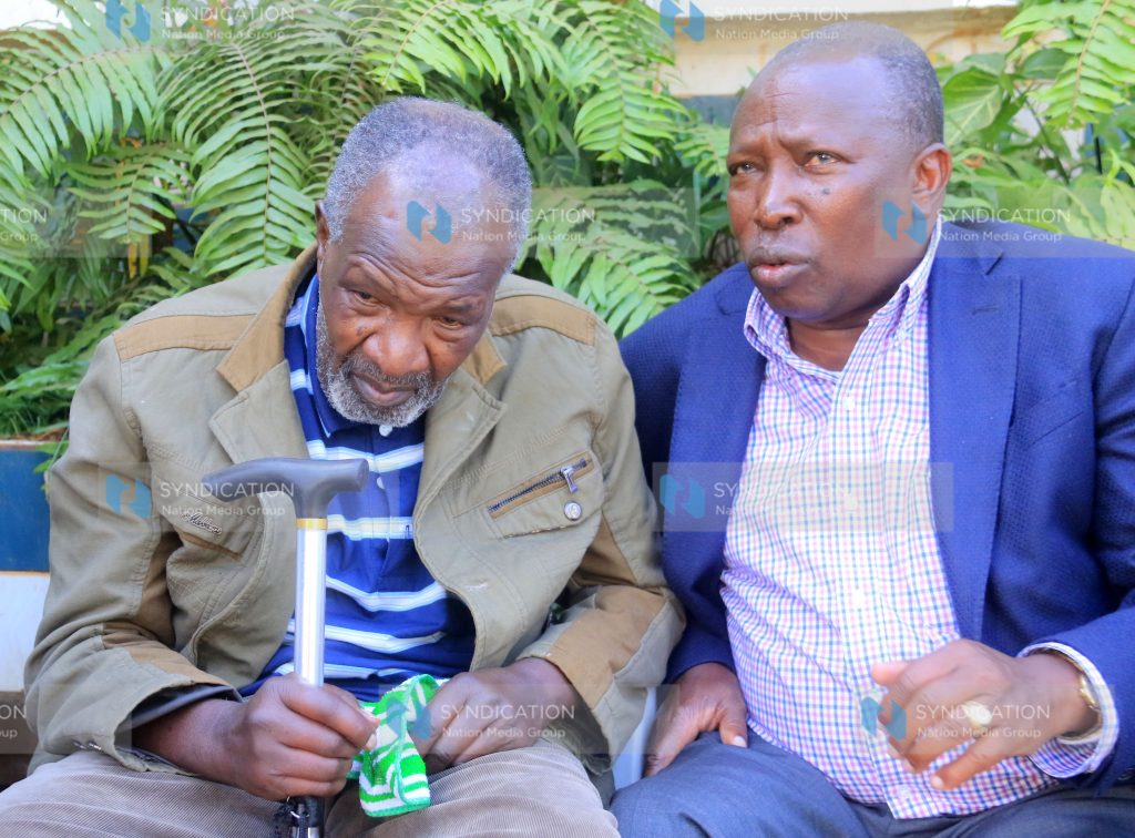 Nominated MP Maina Kamanda (right) when he paid Joseph Kamaru