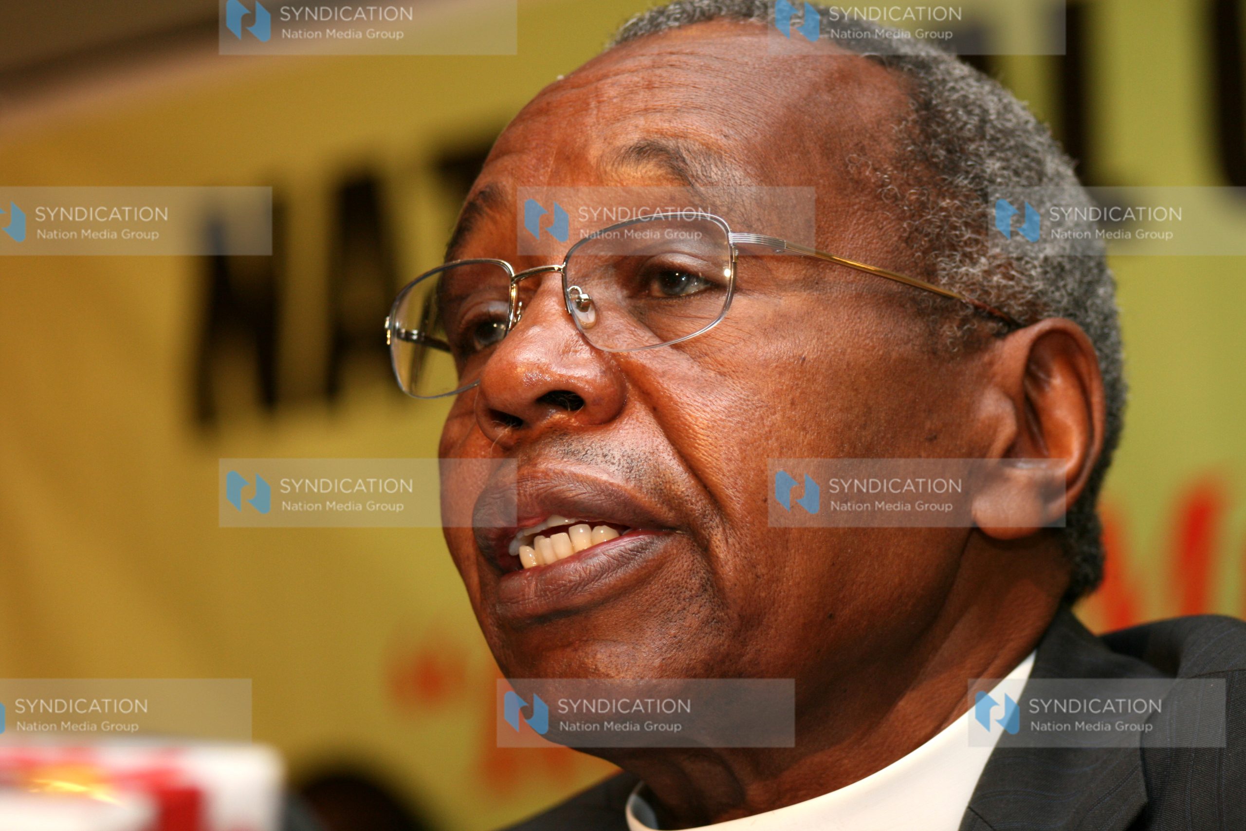 Reverend Timothy Njoya addressing a news conference