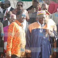 Prime minister Raila Odinga after being installed as a Luo elder