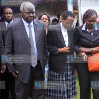 Former President Mwai Kibaki consoles Mama Edith Matiba (2nd right)