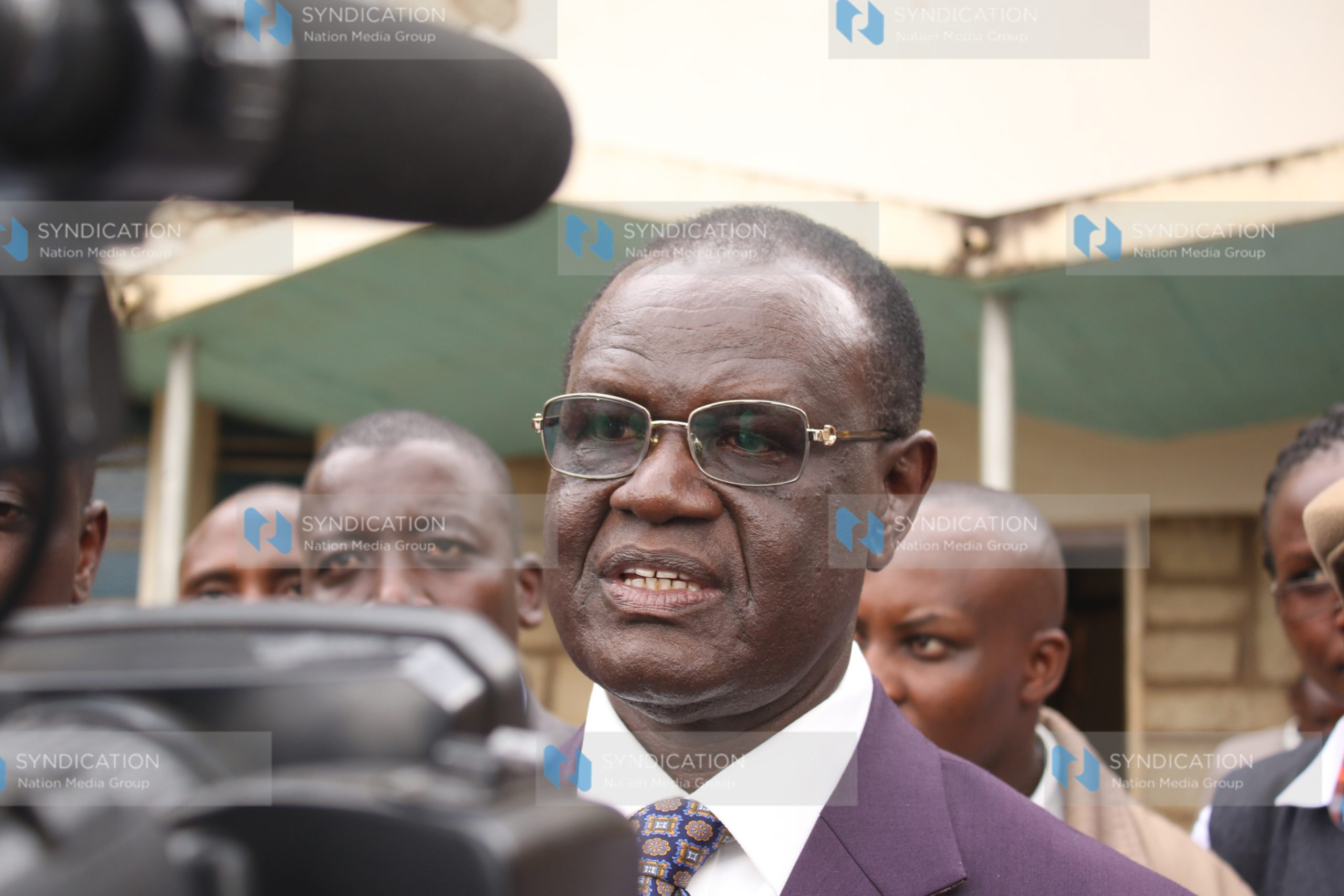 Meru Senator Kiraitu Murungi addresses journalists