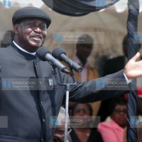 Prime Minister Raila Amolo Odinga addresses mourners