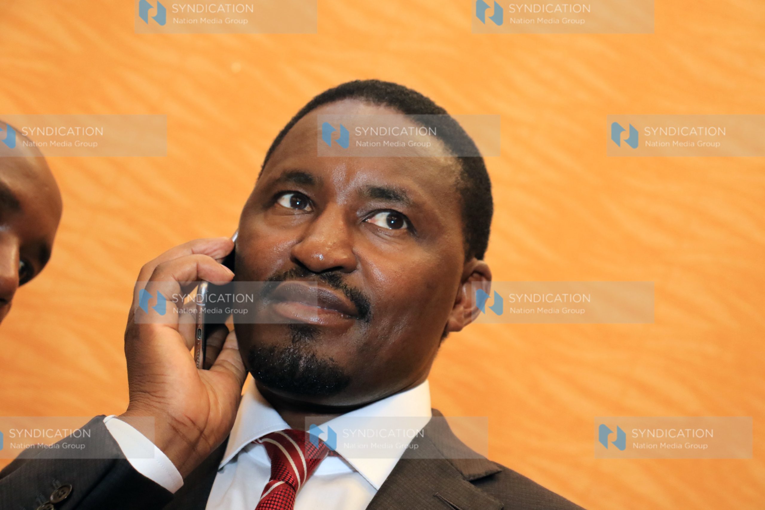 Mwangi Kiunjuri moments before addressing the press