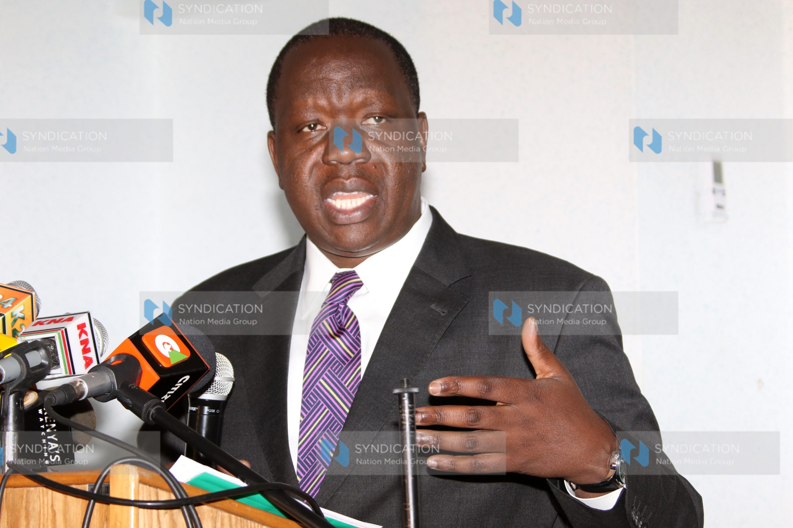 Fred Matiang’i address the media