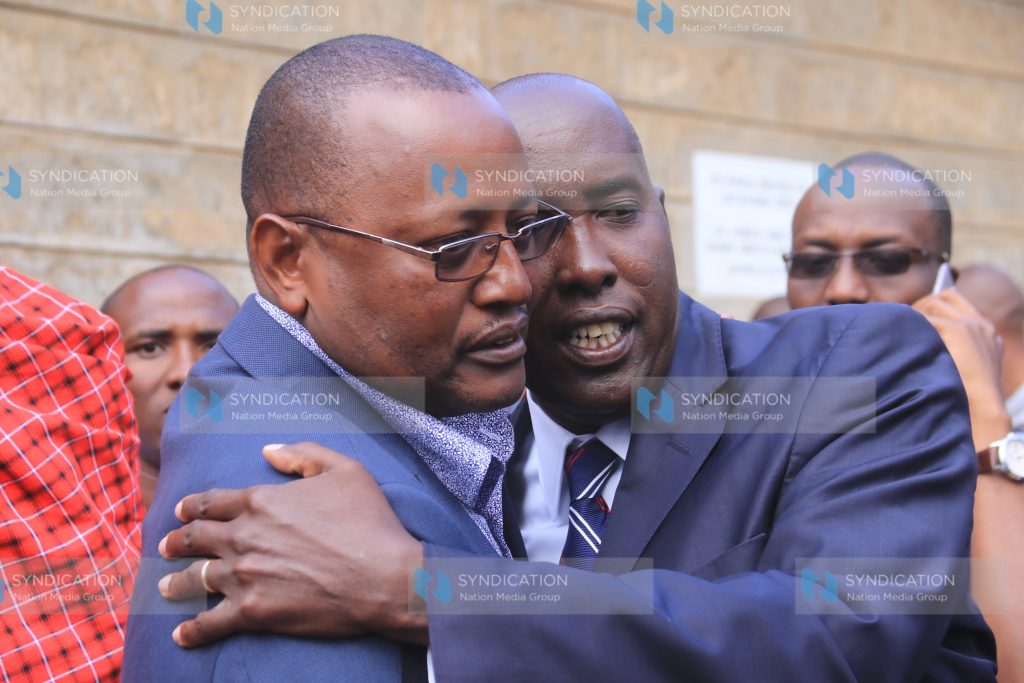 Peter Mositet (left) and Joseph Ole Lenku at Lee funeral home