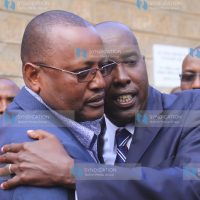 Peter Mositet (left) and Joseph Ole Lenku at Lee funeral home