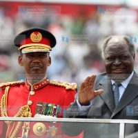 President Mwai Kibaki on arrival at Nyayo Stadium